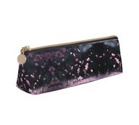 WXWJSHMGC Falling Cherry Blossoms Print Leather Pencil Case,Fountain Pen Case,Personalised Portable Big Capacity Study Pencil Case for Secondary School Girls Boys