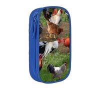 WXWJSHMGC Farm Animal Print Large Capacity Double Layer Pencil Case with Zipper â€“ Durable Fabric School Pouch for Pens,â€“ Ideal for Students