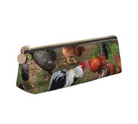 WXWJSHMGC Farm Animal Print Leather Pencil Case,Fountain Pen Case,Personalised Portable Big Capacity Study Pencil Case for Secondary School Girls Boys