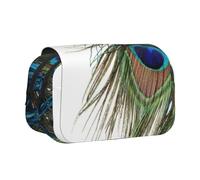 WXWJSHMGC Feather Print Pen Case Bag - Portable Double Layer Storage Pencil Bag for Child, Girls, Boys and Adults
