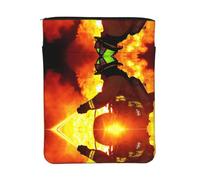 WXWJSHMGC Firefighter Fireman Flame Print Book Cover with Zipper,Waterproof Book Sleeve Pouch with Front Pocket, Book Protector for Paperbacks,Multifunctional Storage Bag for Hardcovers