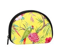 WXWJSHMGC Flower and Bird Art Print Coin Purse Mini Wallet for Women Girls Personality Small Coin Pouch Shell Storage Bag Clutch Wallets, One Size, Casual