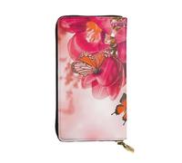 WXWJSHMGC Flower Buttefly Print Fashion Long Wallet Shopping Clutch Purse Pu Leather Handbags for Ladies,Men's Wallets