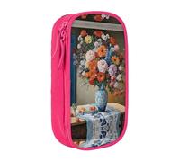 WXWJSHMGC Flower Diamond Painting Print Large Capacity Double Layer Pencil Case with Zipper â€“ Durable Fabric School Pouch for Pens,â€“ Ideal for Students