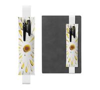 WXWJSHMGC Flower Petals Print 2pcs Adjustable Elastic Band Pen Holder Pu Leather Pen Sleeve Pouch for Hardcover Journals, Notebooks for Back to School Gift