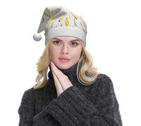 WXWJSHMGC Flower Petals Print Plush Christmas Hat Unisex Xmas Holiday Hat For Christmas New Year Festive Holiday Partyï¼ˆ2pcs