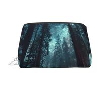 WXWJSHMGC Forest Starry Print Makeup Bag Portable Leather Waterproof Cosmetic Bag Clutch Makeup Brush Bag (6.7x4.3in)
