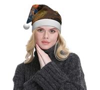 WXWJSHMGC Freight Train Print Plush Christmas Hat Unisex Xmas Holiday Hat For Christmas New Year Festive Holiday Partyï¼ˆ2pcs