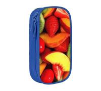 WXWJSHMGC Fresh Fruits and Vegetables Print Large Capacity Double Layer Pencil Case with Zipper â€“ Durable Fabric School Pouch for Pens,â€“ Ideal for Students