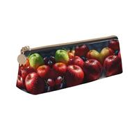 WXWJSHMGC Fruits Pattern Print Leather Pencil Case,Fountain Pen Case,Personalised Portable Big Capacity Study Pencil Case for Secondary School Girls Boys