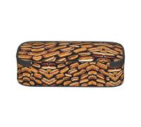 WXWJSHMGC Fun Food Hot Dogs Print Pencil Case - Cute Pencil Case with Zip Closure Large Pencil Box for Student