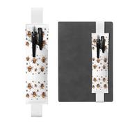 WXWJSHMGC Funny Bees Print 2pcs Adjustable Elastic Band Pen Holder Pu Leather Pen Sleeve Pouch for Hardcover Journals, Notebooks for Back to School Gift