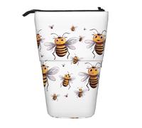 WXWJSHMGC Funny Bees Print Pencil Telescopic Case Versatile Storage Bag,Office, and Adult Storage Box Gifts