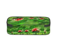 WXWJSHMGC Funny Ladybug Print Pencil Case - Cute Pencil Case with Zip Closure Large Pencil Box for Student