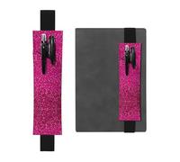 WXWJSHMGC Glitter Pattern Print 2pcs Adjustable Elastic Band Pen Holder Pu Leather Pen Sleeve Pouch for Hardcover Journals, Notebooks for Back to School Gift