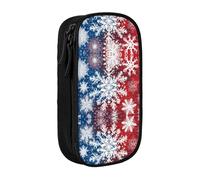 WXWJSHMGC Glitter Sequin Spot Print Large Capacity Double Layer Pencil Case with Zipper â€“ Durable Fabric School Pouch for Pens,â€“ Ideal for Students