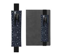WXWJSHMGC Glow in The Dark Print 2pcs Adjustable Elastic Band Pen Holder Pu Leather Pen Sleeve Pouch for Hardcover Journals, Notebooks for Back to School Gift