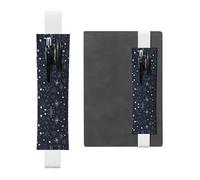 WXWJSHMGC Glow in The Dark Print 2pcs Adjustable Elastic Band Pen Holder Pu Leather Pen Sleeve Pouch for Hardcover Journals, Notebooks for Back to School Gift