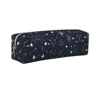 WXWJSHMGC Glow in The Dark Print Leather Pencil Case Simple,with Metallic Zipper Pocket,Storage Pouch for Girls Boys Student College Middle School