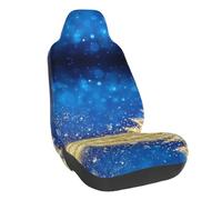 WXWJSHMGC Golden Glitter Christmas Tree Print Universal Auto Car Front Seat Covers Bucket Seats Auto Interior Accessories Protector Fit For Most Car(1pcs)