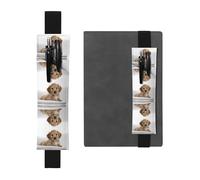 WXWJSHMGC Golden Retriever Print 2pcs Adjustable Elastic Band Pen Holder Pu Leather Pen Sleeve Pouch for Hardcover Journals, Notebooks for Back to School Gift