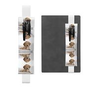 WXWJSHMGC Golden Retriever Print 2pcs Adjustable Elastic Band Pen Holder Pu Leather Pen Sleeve Pouch for Hardcover Journals, Notebooks for Back to School Gift