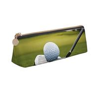 WXWJSHMGC Golf Club Print Leather Pencil Case,Fountain Pen Case,Personalised Portable Big Capacity Study Pencil Case for Secondary School Girls Boys