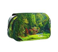 WXWJSHMGC Golf Court Print Pen Case Bag - Portable Double Layer Storage Pencil Bag for Child, Girls, Boys and Adults