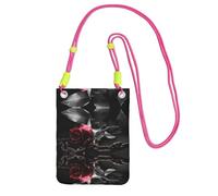 WXWJSHMGC Gothic Black Roses Print Mini Crossbody Phone Bag - Ladies Purse for Mobile and Smart Phones