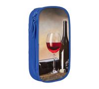 WXWJSHMGC Grape Wine Print Large Capacity Double Layer Pencil Case with Zipper - Durable Fabric School Pouch for Pens,- Ideal for Students