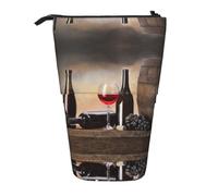 WXWJSHMGC Grape Wine Print Pencil Telescopic Case Versatile Storage Bag,Office, and Adult Storage Box Gifts