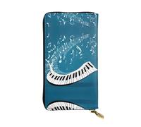WXWJSHMGC Green and White Piano Keys Print Fashion Long Wallet Shopping Clutch Purse Pu Leather Handbags for Ladies,Men's Wallets