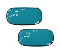 WXWJSHMGC Green and White Piano Keys Print Pencil Bag Large Pouch Bag with 3 Compartments Pen Case Card Coin Holder for Boys Girls School Stationery