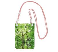 WXWJSHMGC Green Camphor Tree Print Mini Crossbody Phone Bag - Ladies Purse for Mobile and Smart Phones