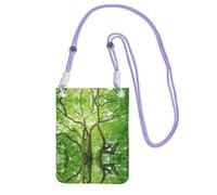 WXWJSHMGC Green Camphor Tree Print Mini Crossbody Phone Bag - Ladies Purse for Mobile and Smart Phones