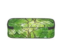 WXWJSHMGC Green Camphor Tree Print Pencil Case - Cute Pencil Case with Zip Closure Large Pencil Box for Student