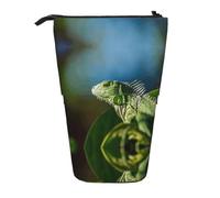 WXWJSHMGC Green Lizard Print Pencil Telescopic Case Versatile Storage Bag,Office, and Adult Storage Box Gifts