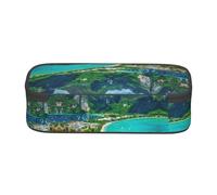 WXWJSHMGC Green Tropical Island Print Pencil Case - Cute Pencil Case with Zip Closure Large Pencil Box for Student