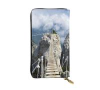 WXWJSHMGC Hanging Bridge in Steep Rocks Print Fashion Long Wallet Shopping Clutch Purse Pu Leather Handbags for Ladies,Men's Wallets