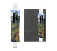 WXWJSHMGC Hawaii Seashore Print 2pcs Adjustable Elastic Band Pen Holder Pu Leather Pen Sleeve Pouch for Hardcover Journals, Notebooks for Back to School Gift