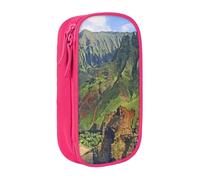 WXWJSHMGC Hawaii Seashore Print Large Capacity Double Layer Pencil Case with Zipper â€“ Durable Fabric School Pouch for Pens,â€“ Ideal for Students