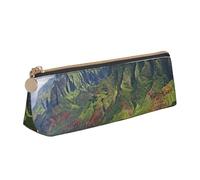 WXWJSHMGC Hawaii Seashore Print Leather Pencil Case,Fountain Pen Case,Personalised Portable Big Capacity Study Pencil Case for Secondary School Girls Boys