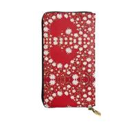 WXWJSHMGC Heart Flower Print Fashion Long Wallet Shopping Clutch Purse Pu Leather Handbags for Ladies,Men's Wallets
