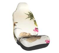 WXWJSHMGC Ink Lotus Painting Print Universal Auto Car Front Seat Covers Bucket Seats Auto Interior Accessories Protector Fit For Most Car(1pcs)