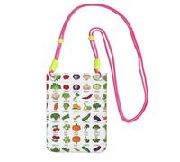 WXWJSHMGC Introduction of Various Vegetables Print Mini Crossbody Phone Bag - Ladies Purse for Mobile and Smart Phones