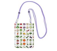 WXWJSHMGC Introduction of Various Vegetables Print Mini Crossbody Phone Bag - Ladies Purse for Mobile and Smart Phones