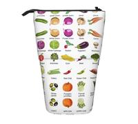 WXWJSHMGC Introduction of Various Vegetables Print Pencil Telescopic Case Versatile Storage Bag,Office, and Adult Storage Box Gifts