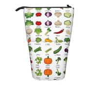 WXWJSHMGC Introduction of Various Vegetables Print Pencil Telescopic Case Versatile Storage Bag,Office, and Adult Storage Box Gifts
