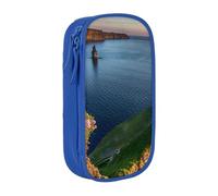 WXWJSHMGC Ireland Outdoors County Clare The Cliffs Print Large Capacity Double Layer Pencil Case with Zipper - Durable Fabric School Pouch for Pens,- Ideal for Students