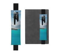 WXWJSHMGC Islands and Mountain Print 2pcs Adjustable Elastic Band Pen Holder Pu Leather Pen Sleeve Pouch for Hardcover Journals, Notebooks for Back to School Gift